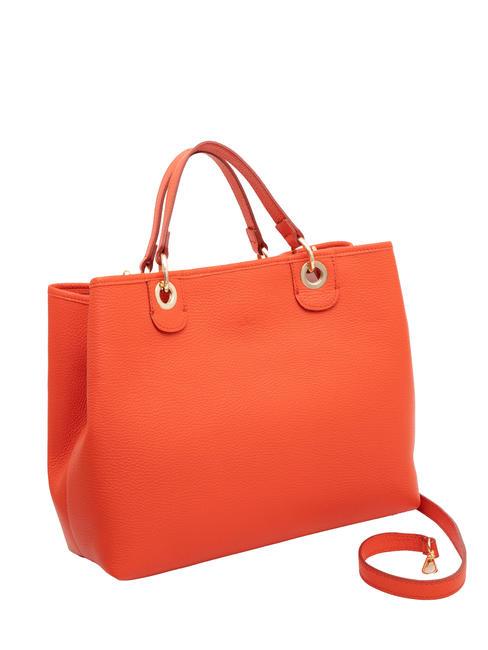 LAURA Leather double shoulder bag and pouch coral - Women’s Bags