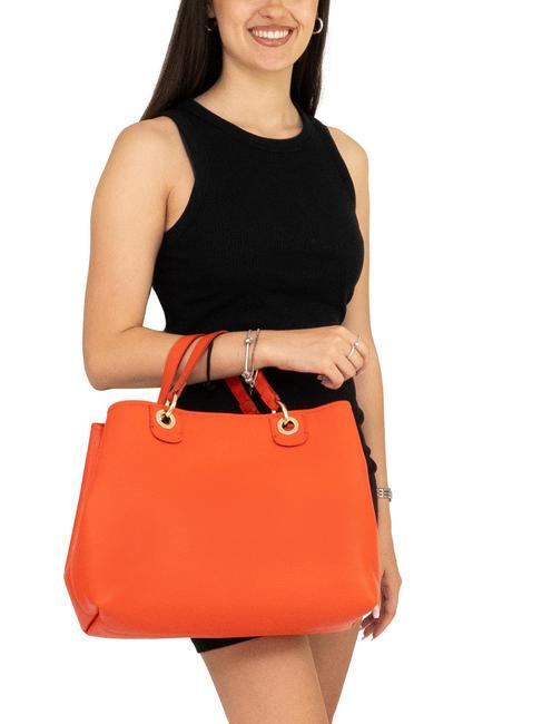 LAURA Leather double shoulder bag and pouch coral - Women’s Bags