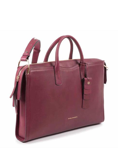 CAMPIONARIO - GEA  15.6" leather laptop briefcase bordeaux - Work Briefcases