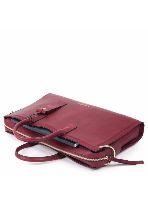 CAMPIONARIO - GEA  15.6" leather laptop briefcase bordeaux - Work Briefcases