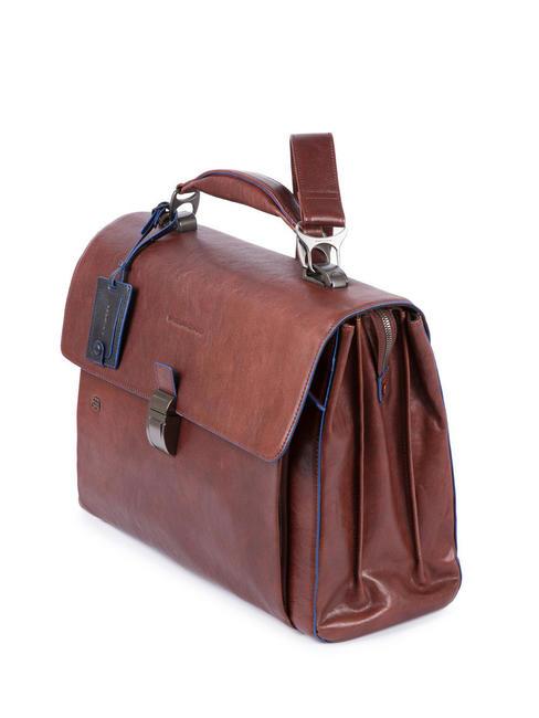 CAMPIONARIO - BLUE SQUARE SPECIAL 15.6" leather laptop briefcase MORO - Work Briefcases