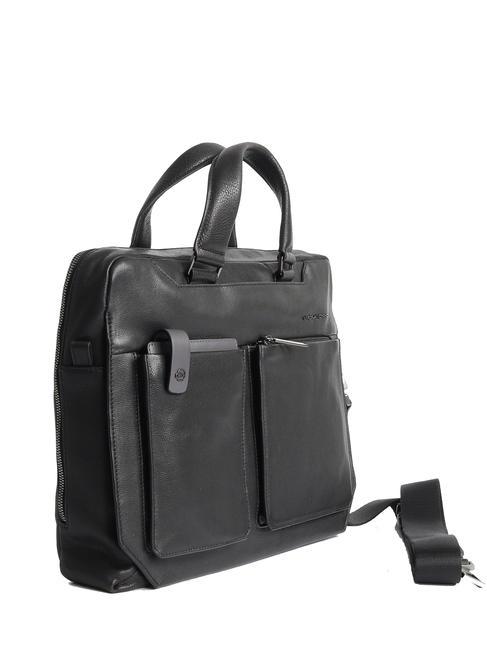CAMPIONARIO - TALLIN  14" PC briefcase, in leather Black - Work Briefcases