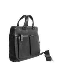 PIQUADRO CAMPIONARIO - TALLIN  14" PC briefcase, in leather Black - Work Briefcases - 2