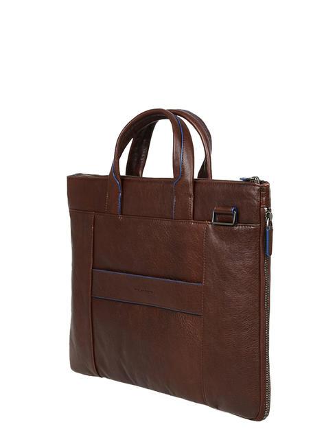 CAMPIONARIO - BLUE SQUARE SPECIAL 15.6 "laptop briefcase, in leather MORO - Work Briefcases