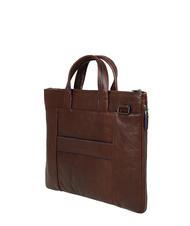 PIQUADRO CAMPIONARIO - BLUE SQUARE SPECIAL 15.6 "laptop briefcase, in leather MORO - Work Briefcases - 2