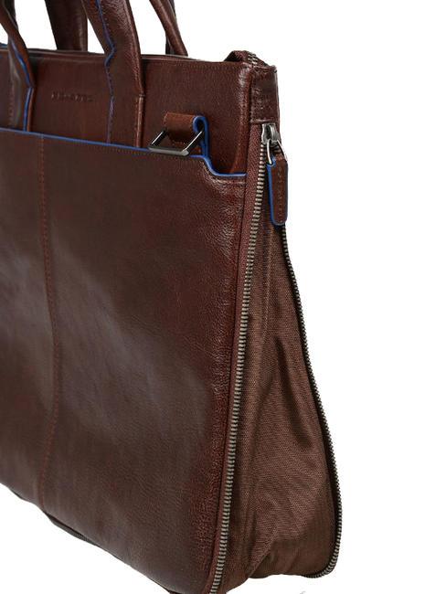 CAMPIONARIO - BLUE SQUARE SPECIAL 15.6 "laptop briefcase, in leather MORO - Work Briefcases