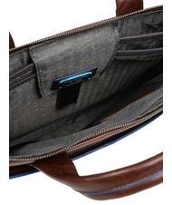 PIQUADRO CAMPIONARIO - BLUE SQUARE SPECIAL 15.6 "laptop briefcase, in leather MORO - Work Briefcases - 4