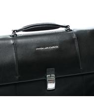 PIQUADRO briefcase LINK 2, 13&rdquo; PC case, expandable Black - Work Briefcases - 3