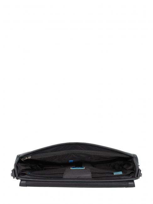 CAMPIONARIO - AKRON  Expandable leather briefcase, 15.6 "PC holder Black - Work Briefcases