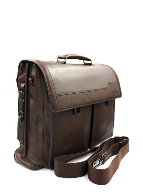 CAMPIONARIO - WOSTOK 15.6" leather laptop briefcase MORO - Work Briefcases