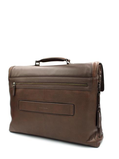 CAMPIONARIO - WOSTOK 15.6" leather laptop briefcase MORO - Work Briefcases