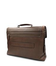 PIQUADRO CAMPIONARIO - WOSTOK 15.6" leather laptop briefcase MORO - Work Briefcases - 4