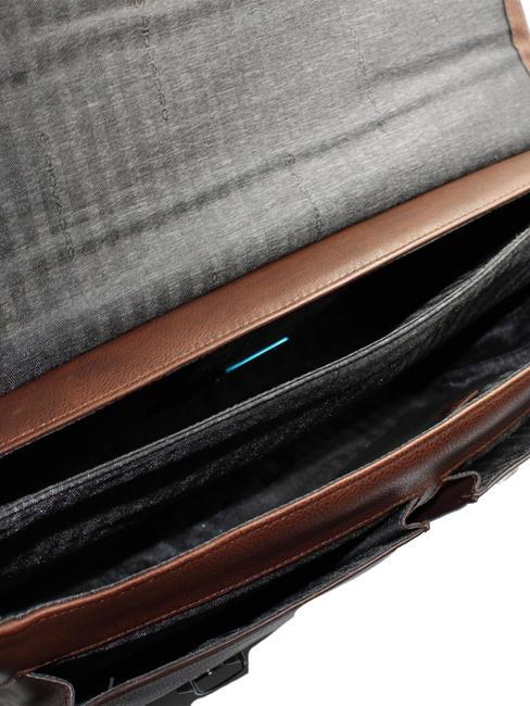CAMPIONARIO - WOSTOK 15.6" leather laptop briefcase MORO - Work Briefcases