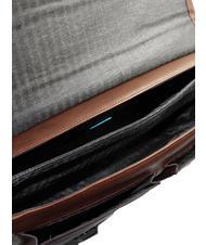PIQUADRO CAMPIONARIO - WOSTOK 15.6" leather laptop briefcase MORO - Work Briefcases - 5