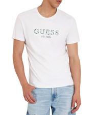 GUESS SS CN IRIDESCENT Stretch cotton T-shirt purwhite - T-shirt - 3