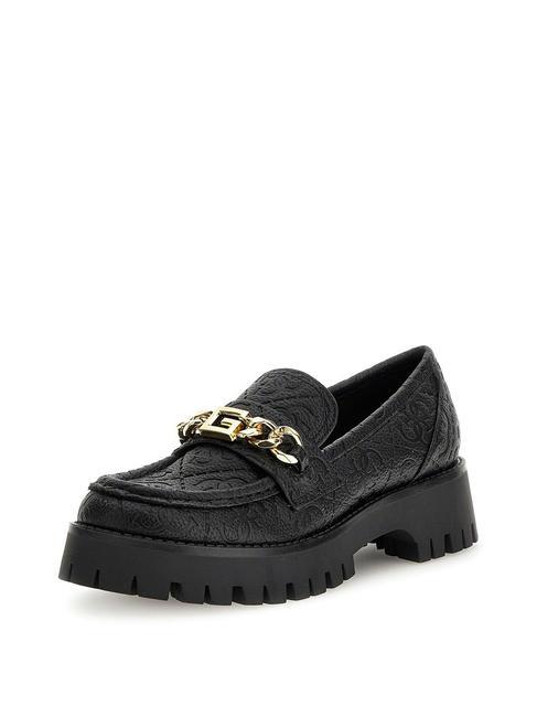 ALMOSTY 4G logo chain moccasin BLACK - Women&rsquo;s shoes