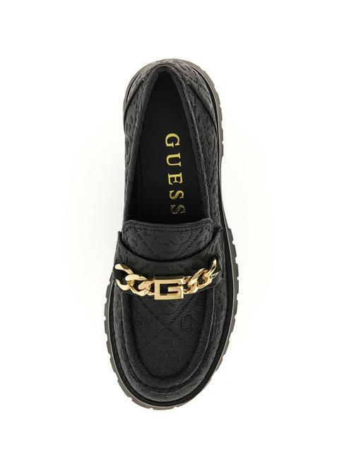 ALMOSTY 4G logo chain moccasin BLACK - Women&rsquo;s shoes