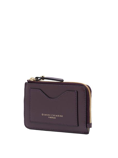 CALF Flat leather wallet plum - Women’s Wallets