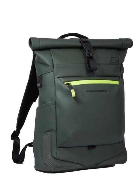 CORNER SPECIALE GOMMATO Roll-top backpack for 15.6" laptop GREEN - Laptop backpacks