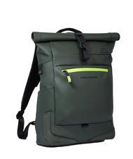 PIQUADRO CORNER SPECIALE GOMMATO Roll-top backpack for 15.6" laptop GREEN - Laptop backpacks - 2
