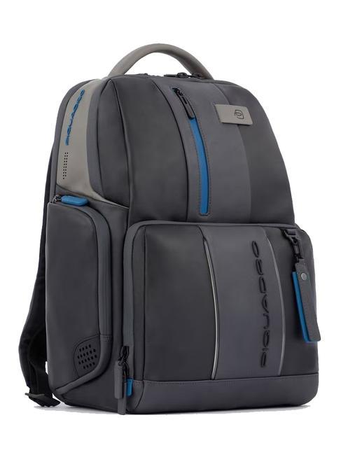 backpack URBAN FAST-CHECK, PC holder 15,6 ", in leather black grigiongr - Laptop backpacks