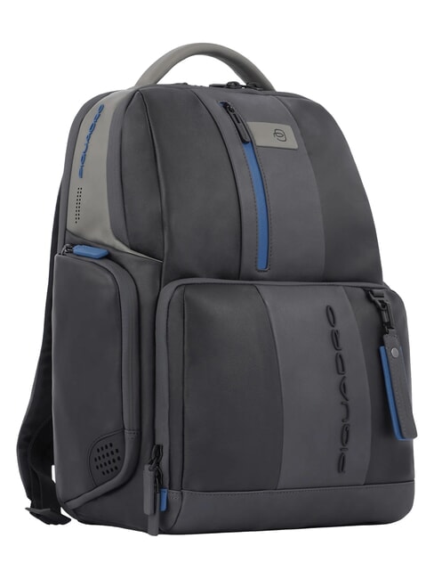 backpack URBAN FAST-CHECK, PC holder 15,6 ", in leather black grigiongr - Laptop backpacks
