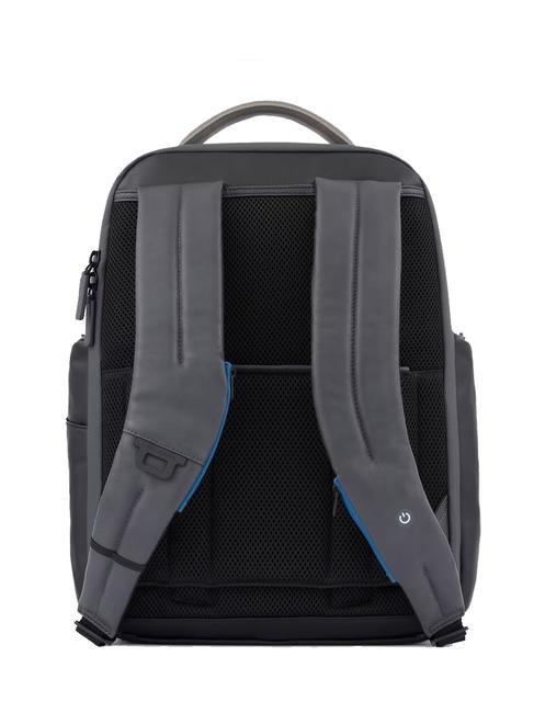backpack URBAN FAST-CHECK, PC holder 15,6 ", in leather black grigiongr - Laptop backpacks