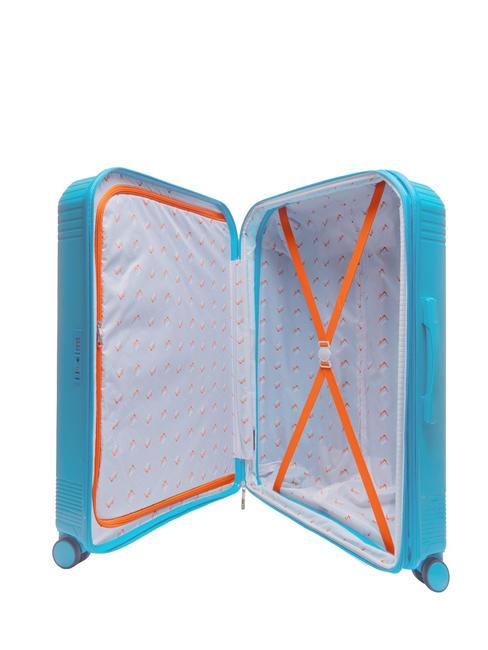 LIGHT POP 1 Large expandable trolley water blue - Rigid Trolley Cases