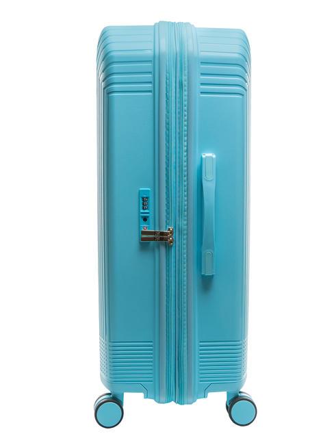 LIGHT POP 1 Large expandable trolley water blue - Rigid Trolley Cases