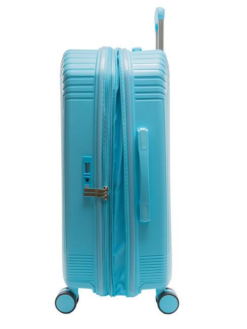 LIGHT POP 1 Trolley set: cabin+medium and large expandable water blue - Trolley Set