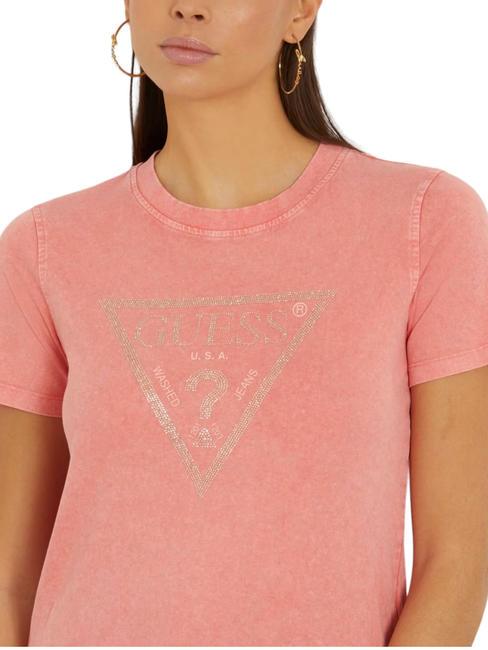 VINTAGE Cotton T-shirt peach coral - T-shirt