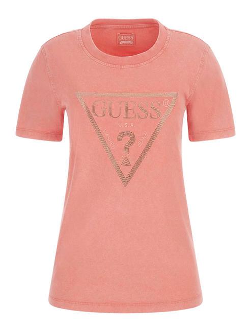 VINTAGE Cotton T-shirt peach coral - T-shirt