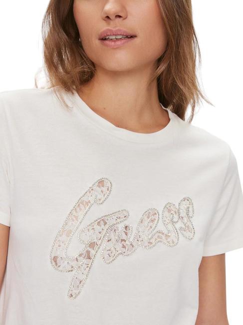 LACE Cotton T-shirt cremwhi - T-shirt