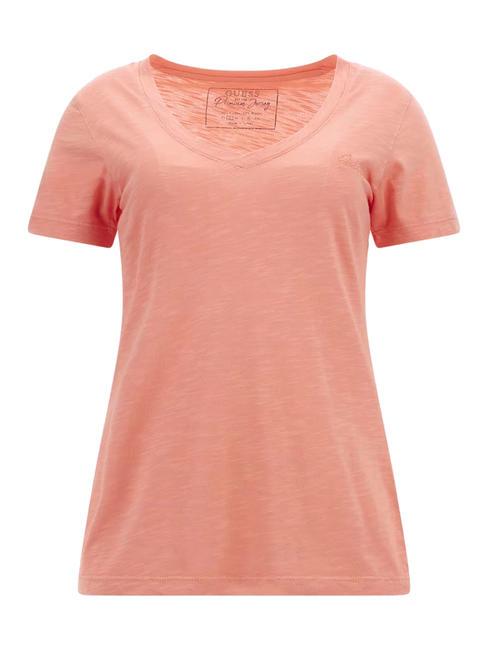SLUBBY Short-sleeved T-shirt peach coral - T-shirt