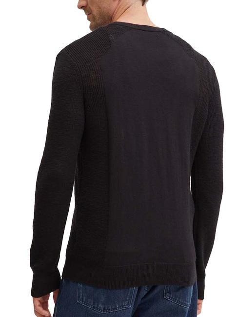 ELINOR  Cotton crew neck sweater jetbla - Men's Sweaters