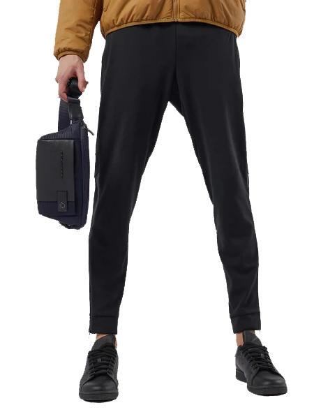 BRIEF 2 Belt bag in leather and fabric blue - Hip pouches