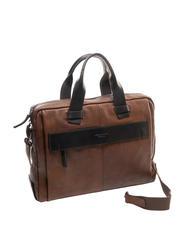 PIQUADRO CAMPIONARIO - PYRAMID Leather briefcase, 15 "pc holder BROWN - Work Briefcases - 2