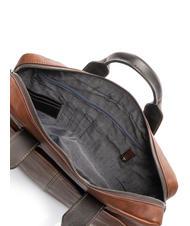 PIQUADRO CAMPIONARIO - PYRAMID Leather briefcase, 15 "pc holder BROWN - Work Briefcases - 5