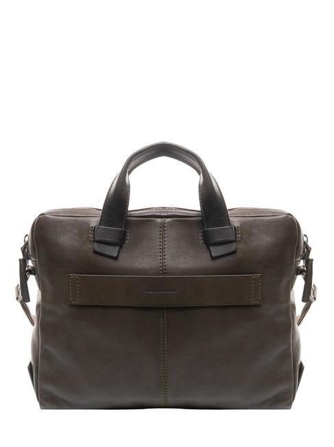 CAMPIONARIO - PYRAMID Leather briefcase for pc 14 " GREEN - Work Briefcases