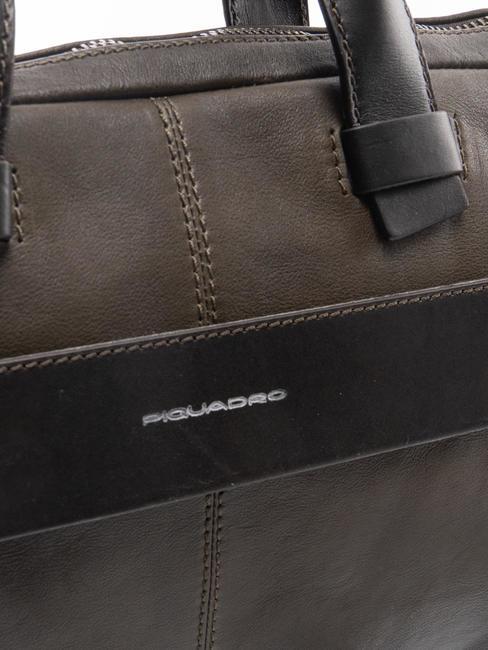 CAMPIONARIO - PYRAMID Leather briefcase for pc 14 " GREEN - Work Briefcases