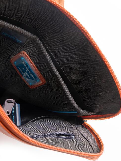 CAMPIONARIO - X18 Leather bag orange2 - Over-the-shoulder Bags for Men