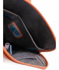 PIQUADRO CAMPIONARIO - X18 Leather bag orange2 - Over-the-shoulder Bags for Men - 4