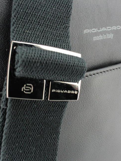 CAMPIONARIO - DAVID Leather shoulder bag for iPad black - Over-the-shoulder Bags for Men