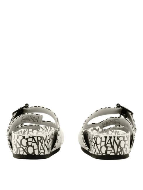 LOGO ALL OVER Sandals off white+black - Women’s shoes