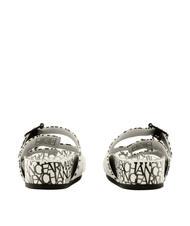 ARMANI EXCHANGE LOGO ALL OVER Sandals off white+black - Women’s shoes - 3