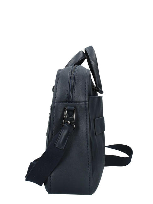 DAVID 15.6 "laptop briefcase, in leather blue - Work Briefcases