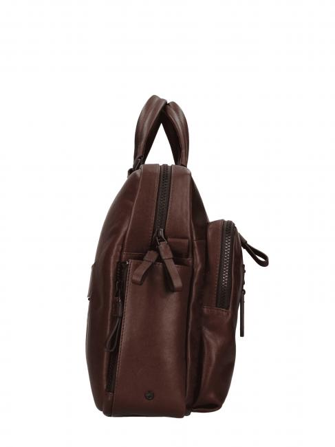 CAMPIONARIO - HARPER 15.6 "laptop briefcase, in leather dark-haired - Work Briefcases