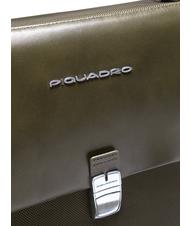 PIQUADRO briefcase LINK 2, 13&rdquo; PC case, expandable green - Work Briefcases - 4