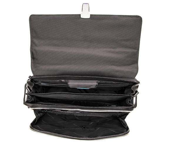 CAMPIONARIO - LINK Briefcase in nylon and leather black - Work Briefcases