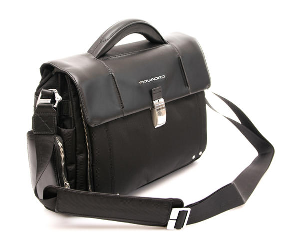 CAMPIONARIO - LINK Briefcase in nylon and leather black - Work Briefcases